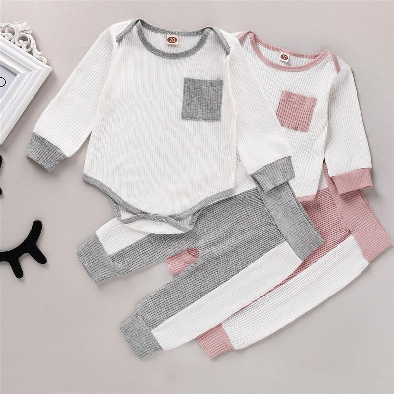 Baby Unisex Casual Long Sleeve Romper & Pants Cheap Boutique Baby Clothing - PrettyKid