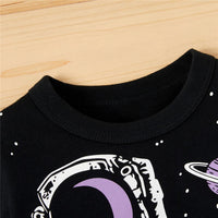 Boys Casual Long Sleeve Space Astronaut Printed Tops - PrettyKid