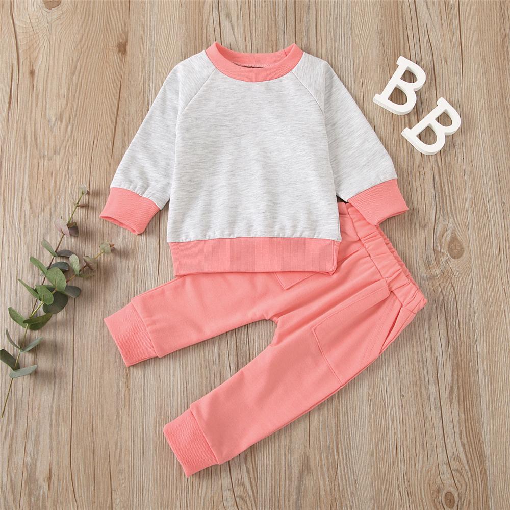 Unisex Casual Long Sleeve Top & Pants Girls Wholesale Childrens Clothing - PrettyKid