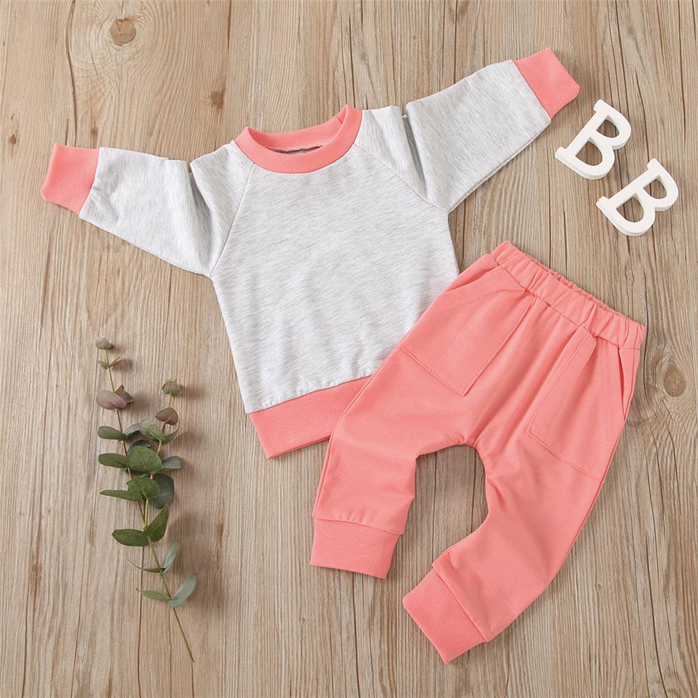 Unisex Casual Long Sleeve Top & Pants Girls Wholesale Childrens Clothing - PrettyKid