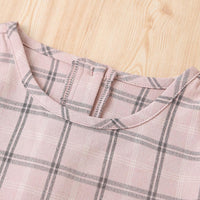 Girls Casual Plaid Crew Neck Long Sleeve Dress Wholesale - PrettyKid