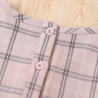 Girls Casual Plaid Crew Neck Long Sleeve Dress Wholesale - PrettyKid