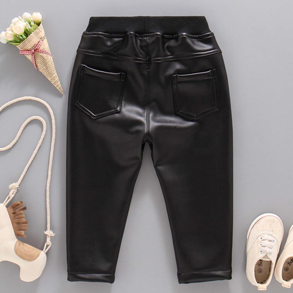 Boys Casual Pocket Artificial Leather Pants Wholesale Bulk Childrens Clothing Suppliers - PrettyKid