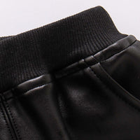 Boys Casual Pocket Artificial Leather Pants Wholesale Bulk Childrens Clothing Suppliers - PrettyKid