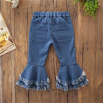 Girls Casual Pocket Solid Bell Jeans Wholesale Girl Clothing - PrettyKid