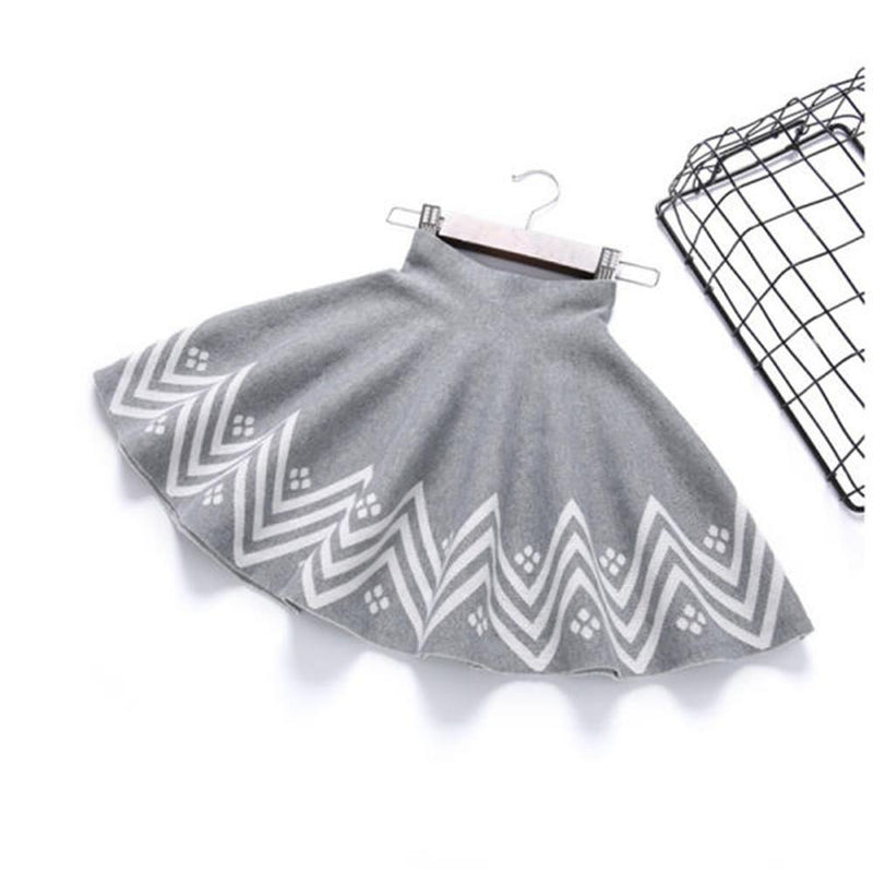 Girls Casual Print Long Sleeve Sweater & Skirt - PrettyKid