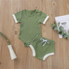 Baby Girls Casual Short Sleeve Romper & Shorts bulk baby boy clothes - PrettyKid
