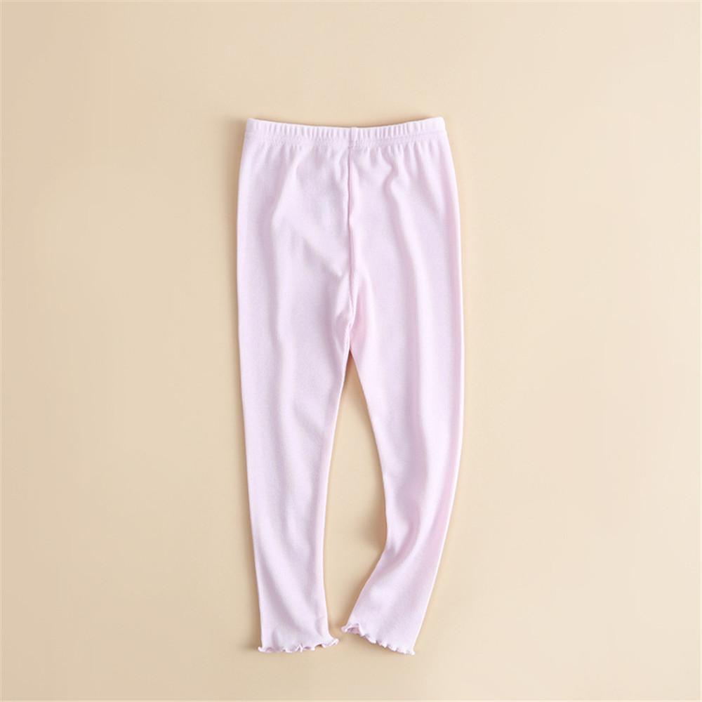 Girls Casual Solid Color Elastic Waist Pants - PrettyKid
