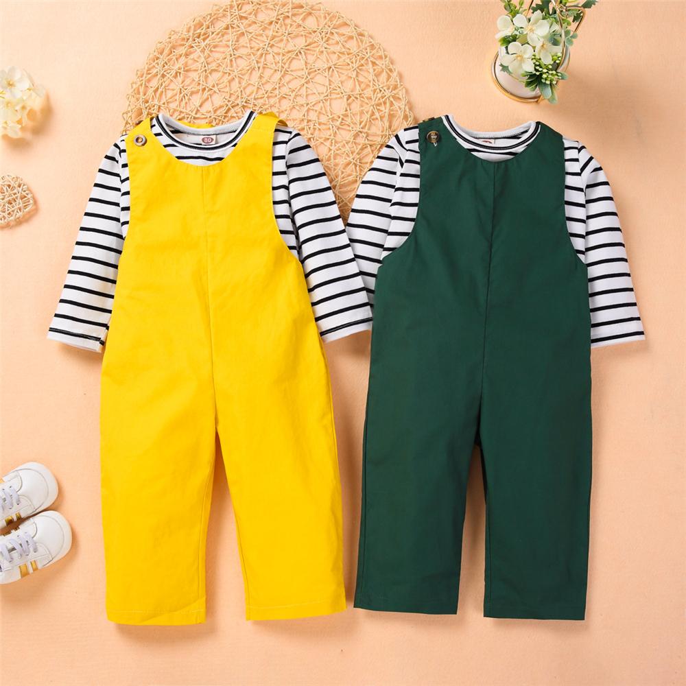Toddler Girl Casual Striped Long Sleeve Top & Jumpsuit Wholesale Girls - PrettyKid