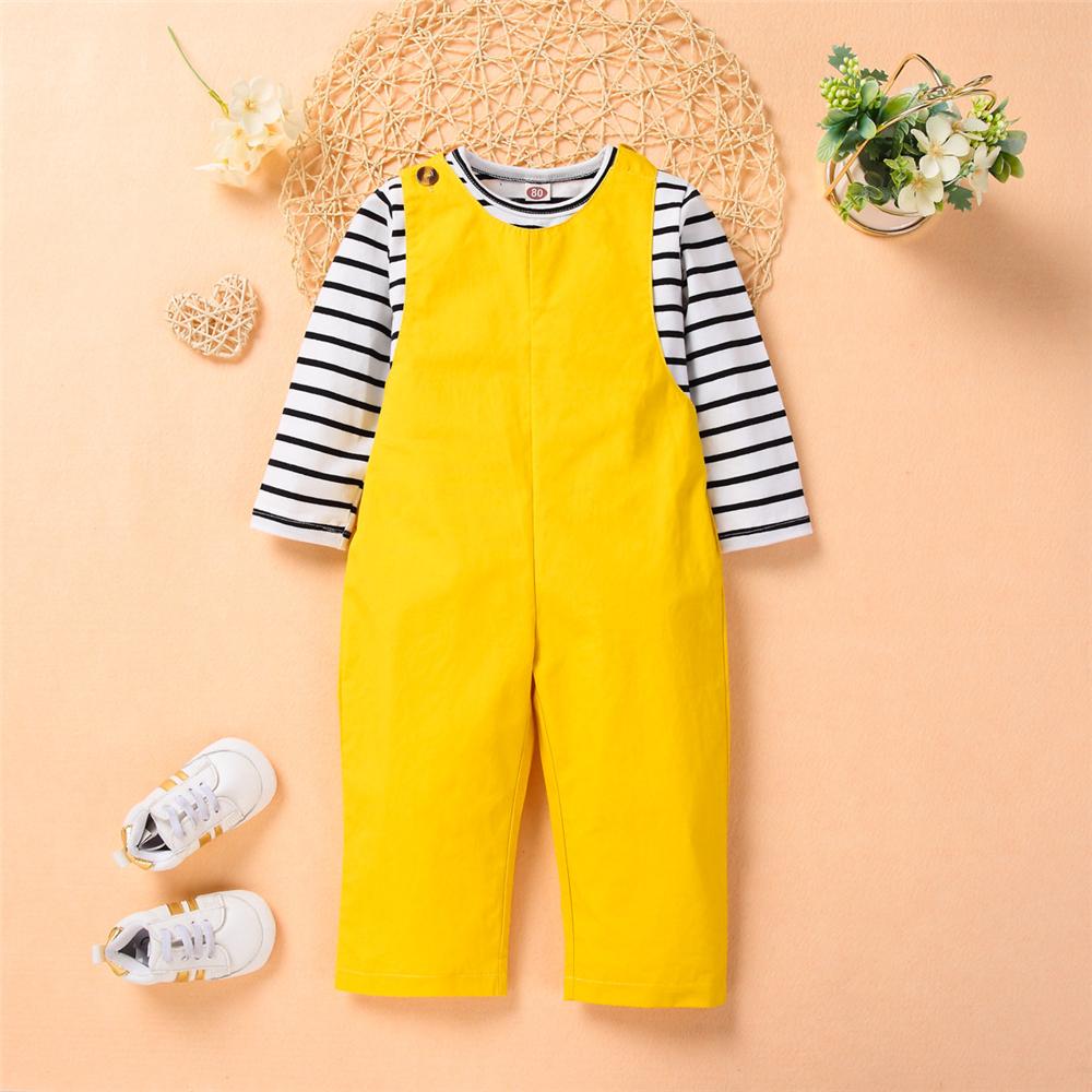 Toddler Girl Casual Striped Long Sleeve Top & Jumpsuit Wholesale Girls - PrettyKid