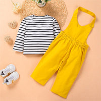 Toddler Girl Casual Striped Long Sleeve Top & Jumpsuit Wholesale Girls - PrettyKid