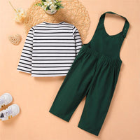 Toddler Girl Casual Striped Long Sleeve Top & Jumpsuit Wholesale Girls - PrettyKid