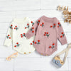 Baby Girls Cherry Ball Long Sleeve Crew Neck Romper Baby Clothes Vendors - PrettyKid