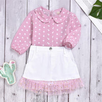 Toddler Girls Chiffon Polka Dot Top & Skirt Wholesale Girls - PrettyKid