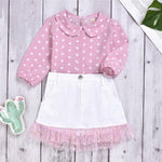 Toddler Girls Chiffon Polka Dot Top & Skirt Wholesale Girls - PrettyKid