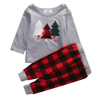 Boys Christmas Tree Long Sleeve Top & Plaid Pants Wholesale Boys Clothing Suppliers - PrettyKid