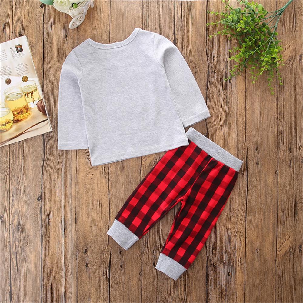 Boys Christmas Tree Long Sleeve Top & Plaid Pants Wholesale Boys Clothing Suppliers - PrettyKid