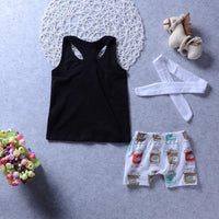 Boys Coffee Letter Printed Sleeveless Top & Shorts Wholesale Toddler Boy clothes - PrettyKid