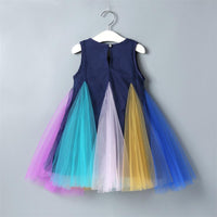 Girls Color Block Chiffon Splicing Sleeveless Dress Kids Wholesale Clothing - PrettyKid