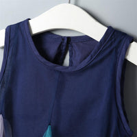 Girls Color Block Chiffon Splicing Sleeveless Dress Kids Wholesale Clothing - PrettyKid