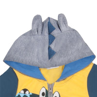 Boys Color Block Crocodile Dinosaur Printed Hooded Jackets Wholesale - PrettyKid