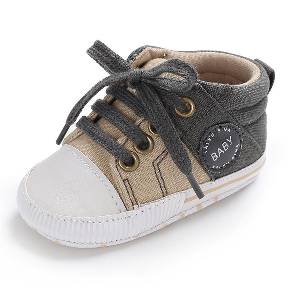 Baby Unisex Color Block Lace Up Canvas Sneakers - PrettyKid
