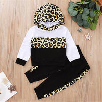 Boys Color Block Leopard Hooded Top & Pants Wholesale Boys Clothing - PrettyKid