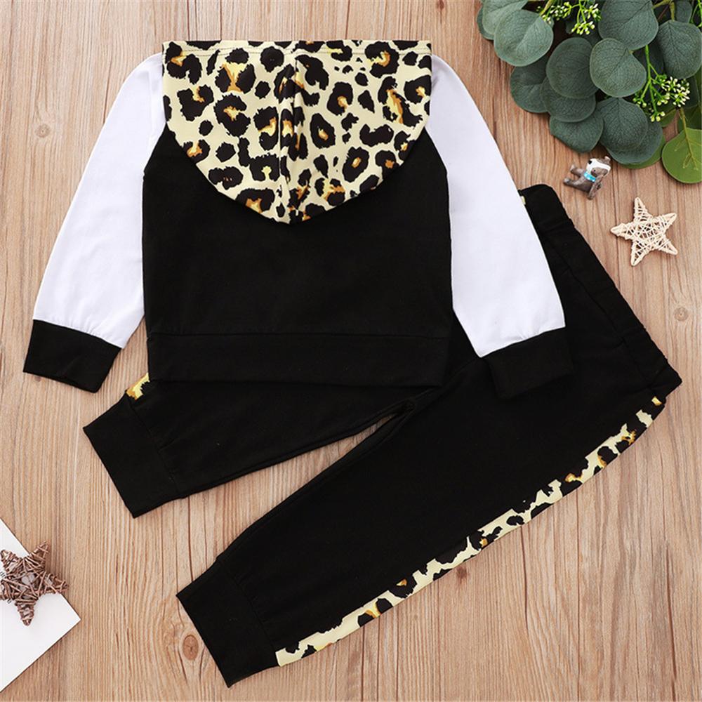 Boys Color Block Leopard Hooded Top & Pants Wholesale Boys Clothing - PrettyKid