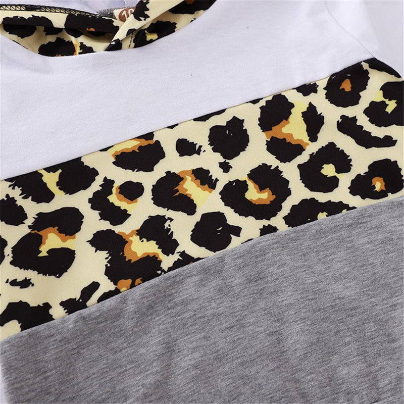 Boys Color Block Leopard Hooded Top & Pants Wholesale Boys Clothing - PrettyKid