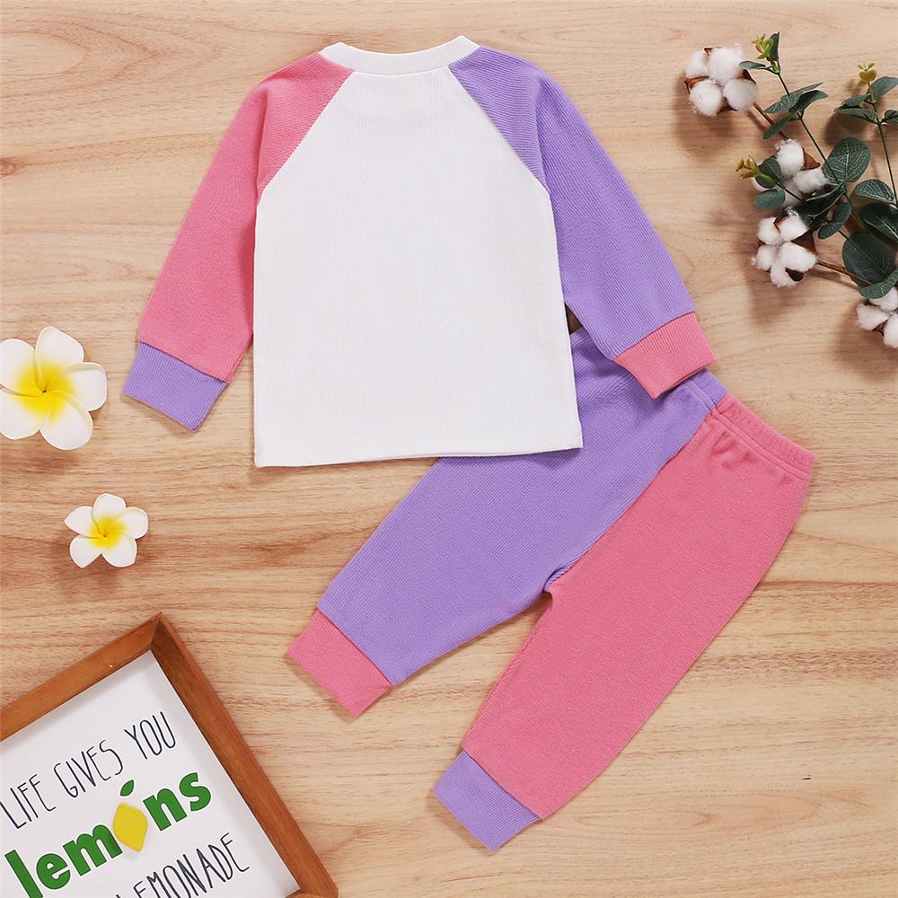 Baby Unisex Color Block Long Sleeve Crew Neck Top & Pants Baby Wholesale Suppliers - PrettyKid