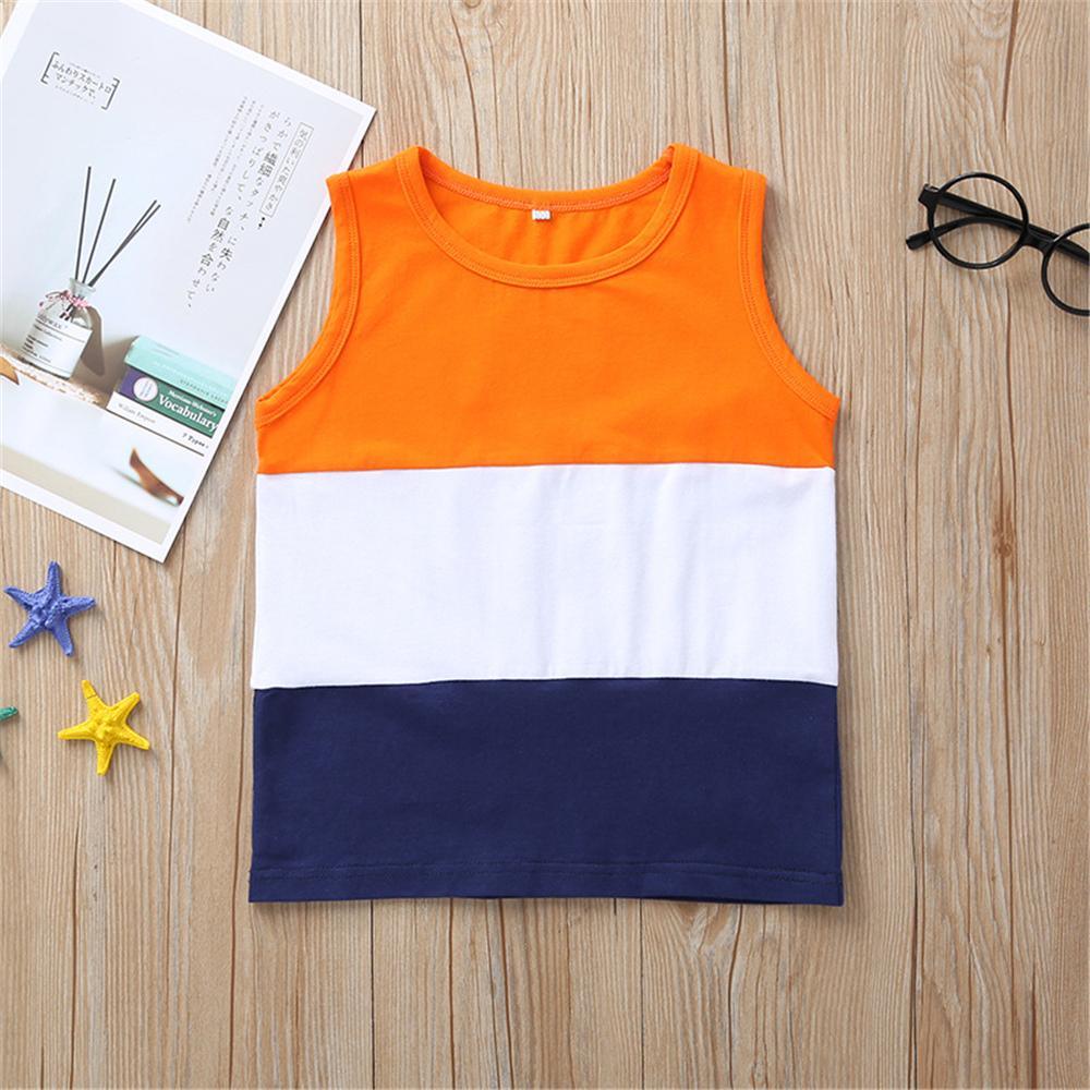 Boys Color Block Sleeveless Summer Top & Shorts Boy clothes Wholesale - PrettyKid