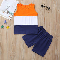 Boys Color Block Sleeveless Summer Top & Shorts Boy clothes Wholesale - PrettyKid