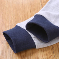 Boys Color Blocking Elephant Long Sleeve Top Trendy Kids Wholesale Clothing - PrettyKid