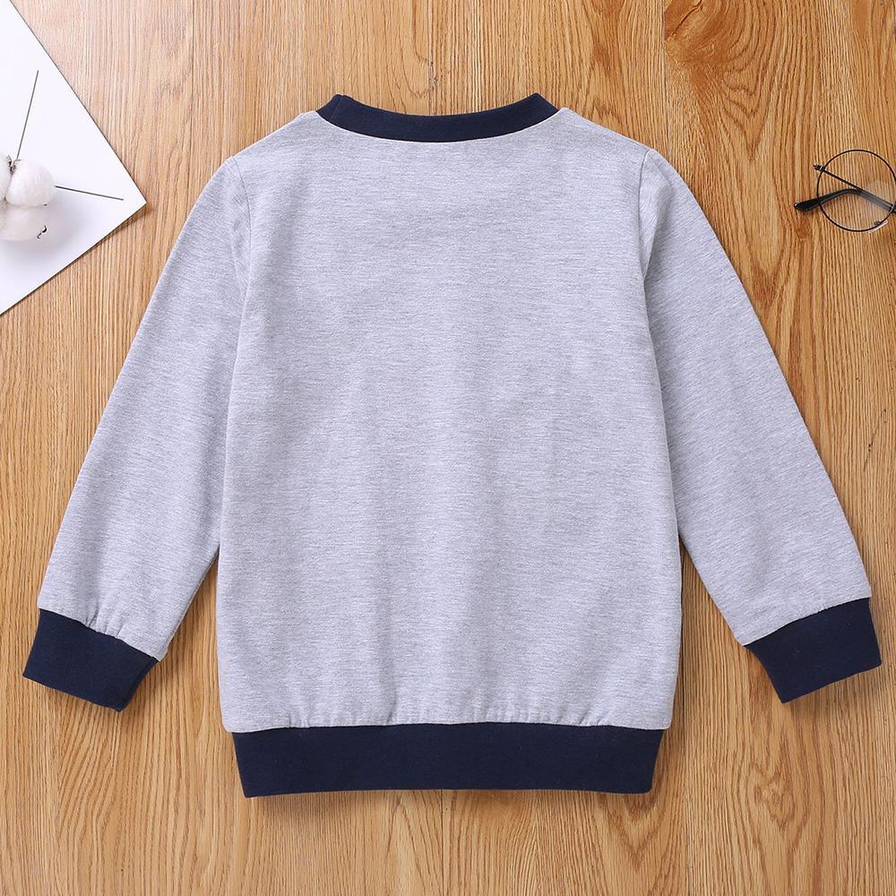 Boys Color Blocking Elephant Long Sleeve Top Trendy Kids Wholesale Clothing - PrettyKid
