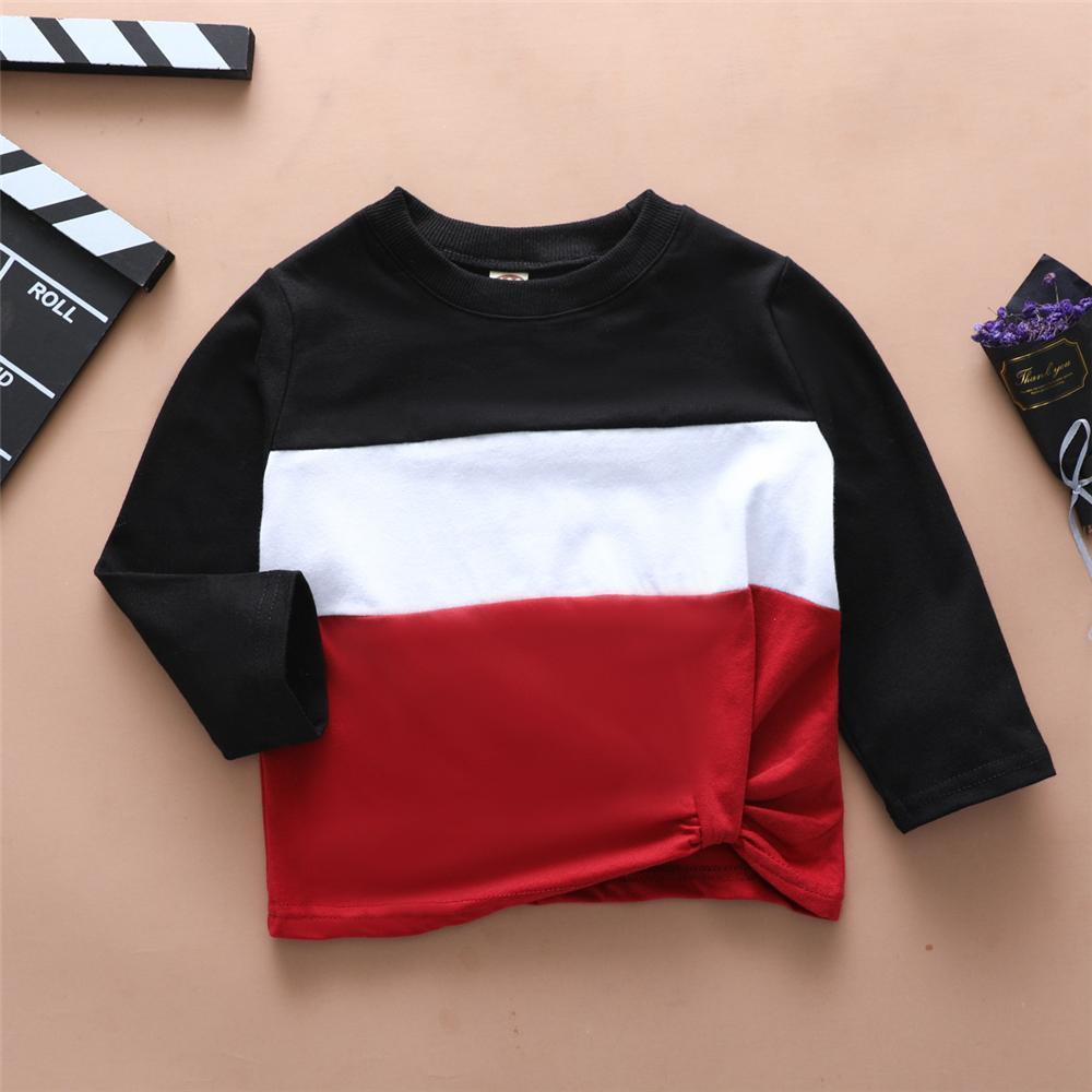 Boys Color Blocking Long Sleeve Casual T-shirt Wholesale Boy Clothing - PrettyKid
