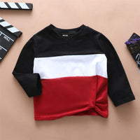 Boys Color Blocking Long Sleeve Casual T-shirt Wholesale Boy Clothing - PrettyKid