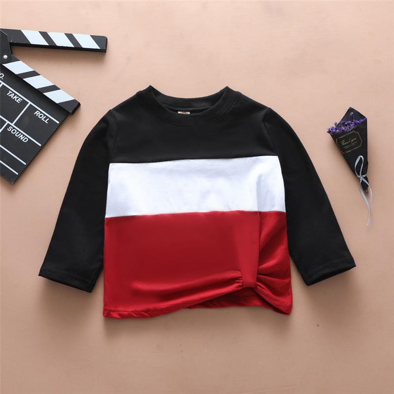 Boys Color Blocking Long Sleeve Casual T-shirt Wholesale Boy Clothing - PrettyKid