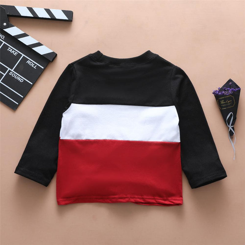 Boys Color Blocking Long Sleeve Casual T-shirt Wholesale Boy Clothing - PrettyKid