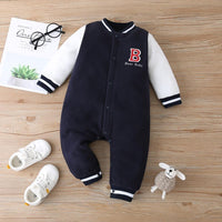 Bear Baby Color Blocking Long Sleeve Romper Baby Clothes Suppliers - PrettyKid