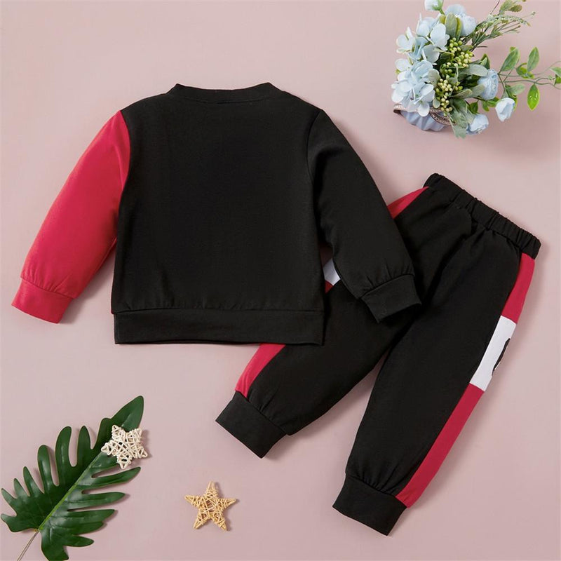Boys Color Blocking Long Sleeve Top & Pants - PrettyKid