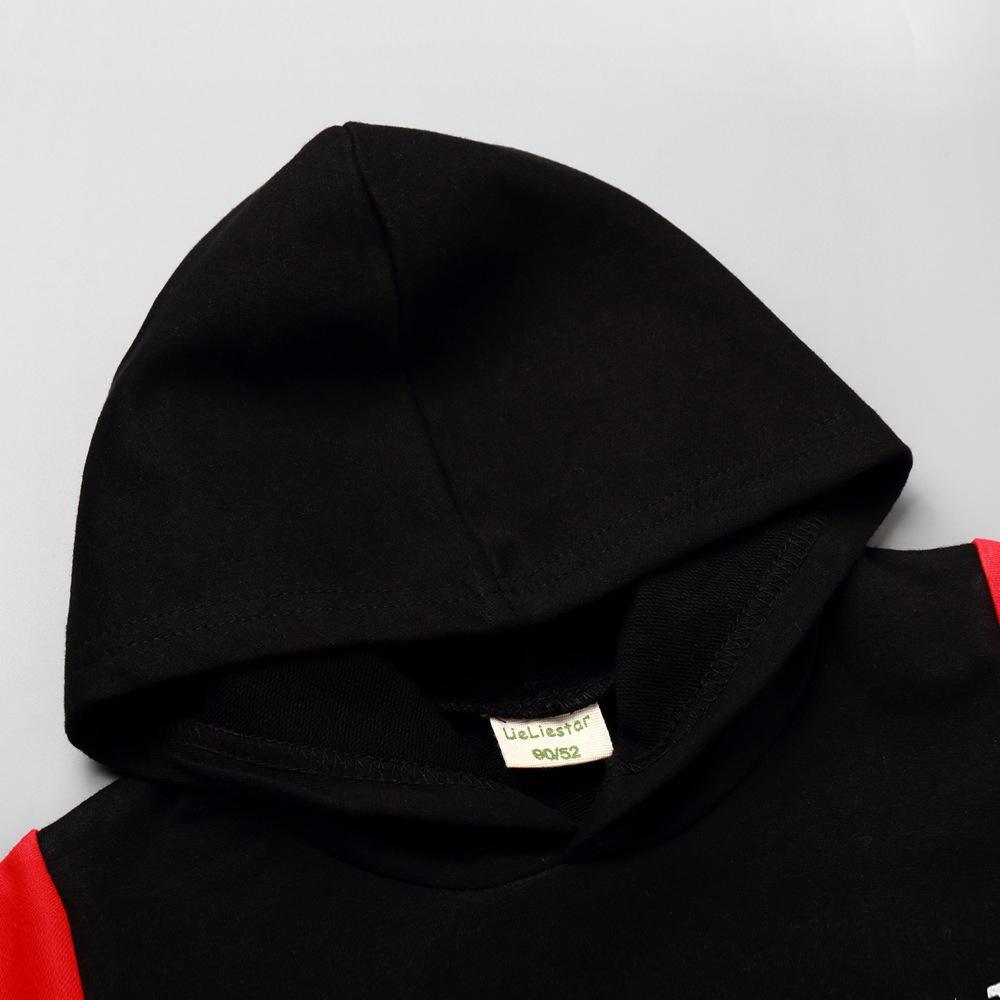 Boys Color Constrast Hooded Long Sleeve Tops Wholesale - PrettyKid