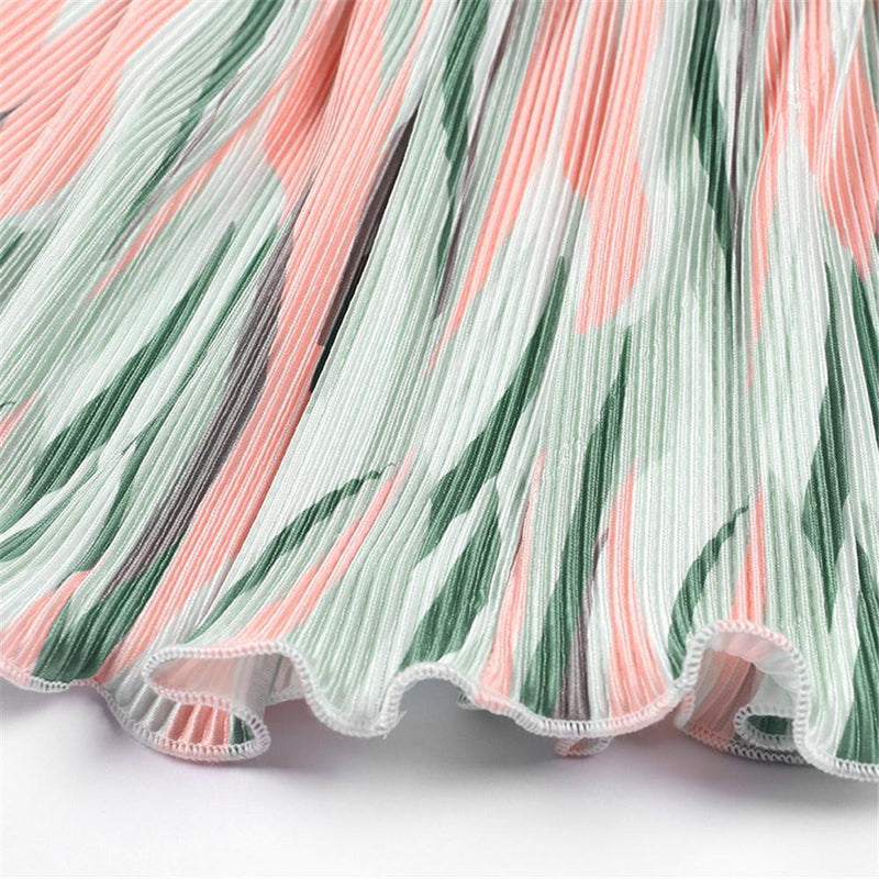 Toddler Girls Color Contrast Elastic Waist Skirt bulk baby grows - PrettyKid