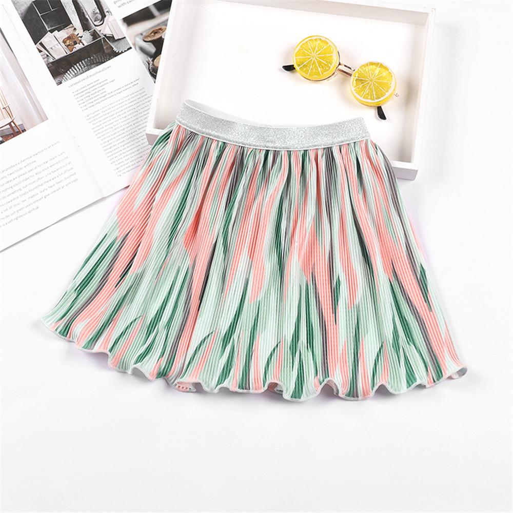 Toddler Girls Color Contrast Elastic Waist Skirt bulk baby grows - PrettyKid