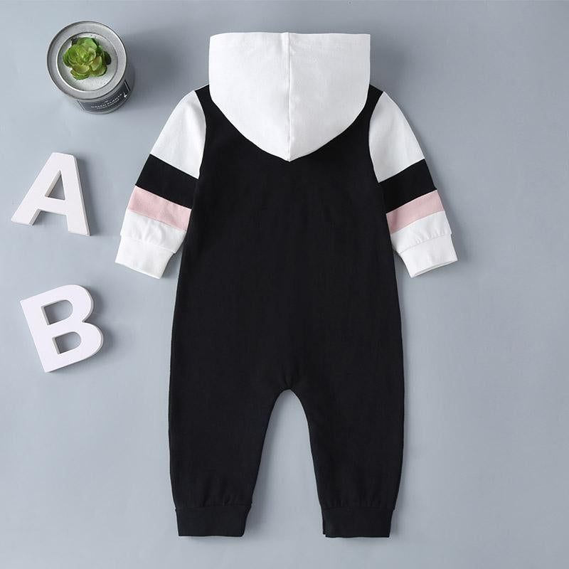COTTNBABY Baby Boy Color Contrast Hooded Jumpsuit - PrettyKid