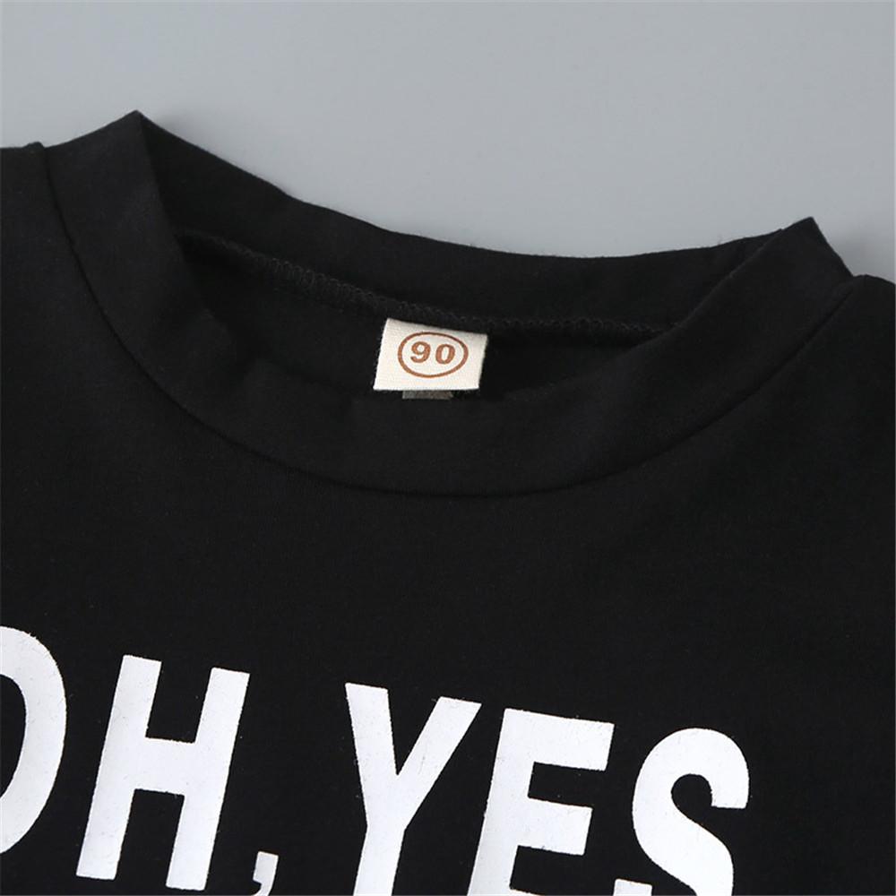 Boys Color Contrast Letter Long Sleeve T-shirt - PrettyKid
