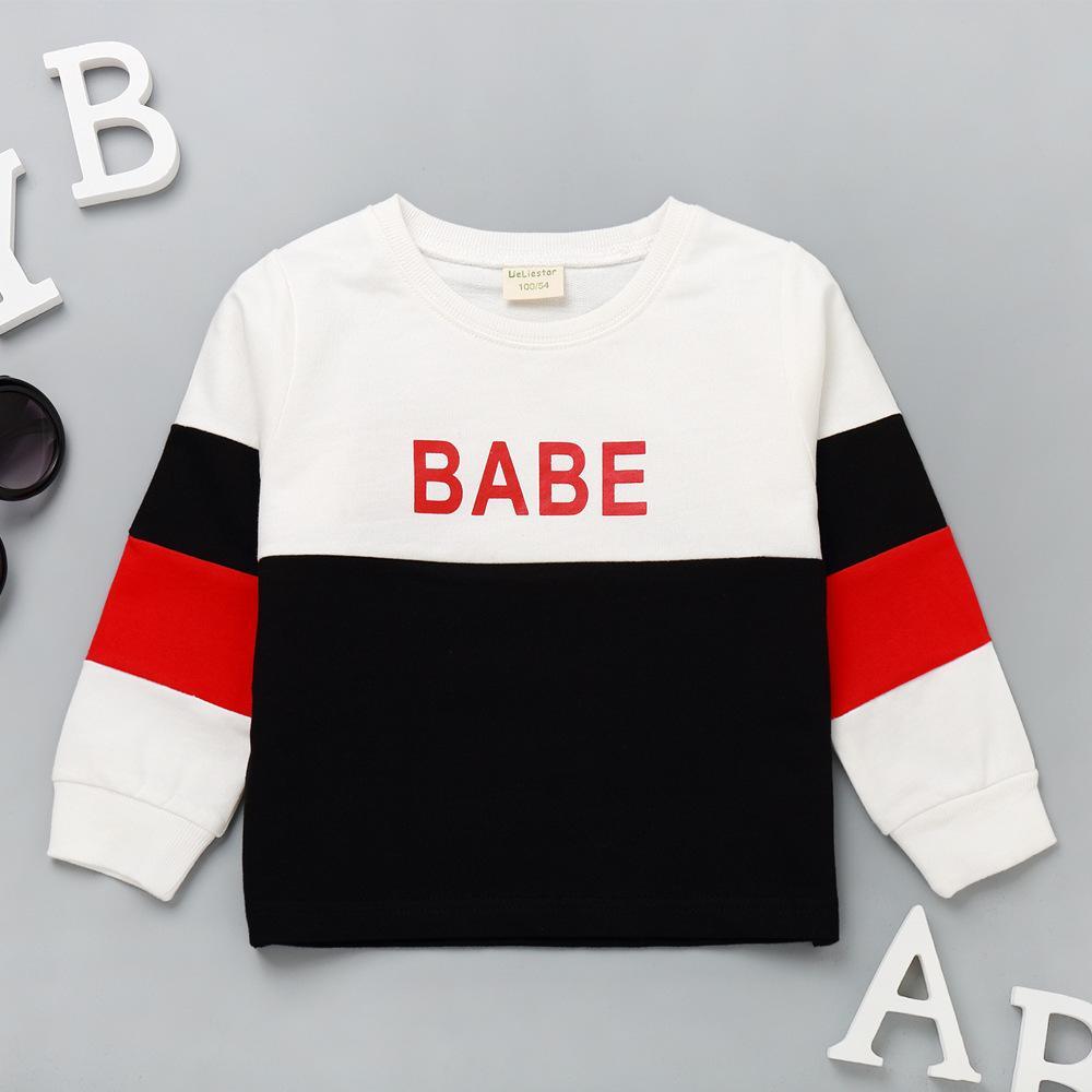 Boys Color Contrast Letter Pattern Tops Baby Boys Clothes Wholesale - PrettyKid