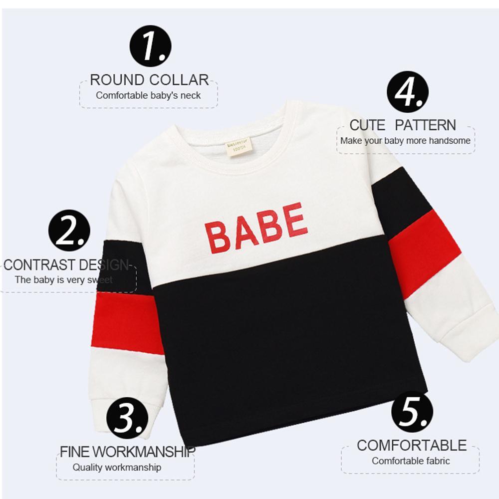 Boys Color Contrast Letter Pattern Tops Baby Boys Clothes Wholesale - PrettyKid
