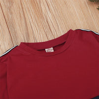 Unsiex Color Contrast Long Sleeve Letter Printed Top & Pants Trendy Kids Wholesale Clothing - PrettyKid