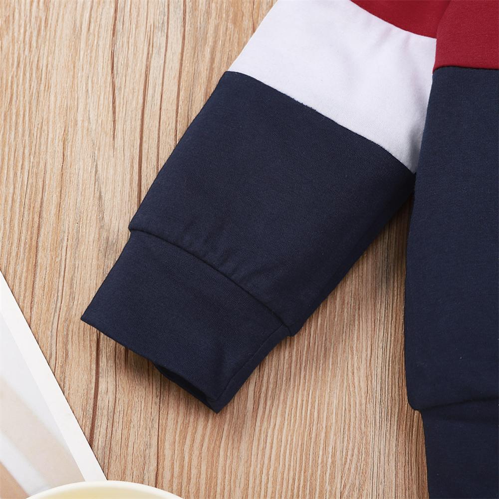 Unsiex Color Contrast Long Sleeve Letter Printed Top & Pants Trendy Kids Wholesale Clothing - PrettyKid