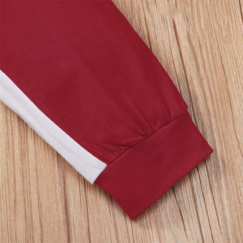 Unsiex Color Contrast Long Sleeve Letter Printed Top & Pants Trendy Kids Wholesale Clothing - PrettyKid